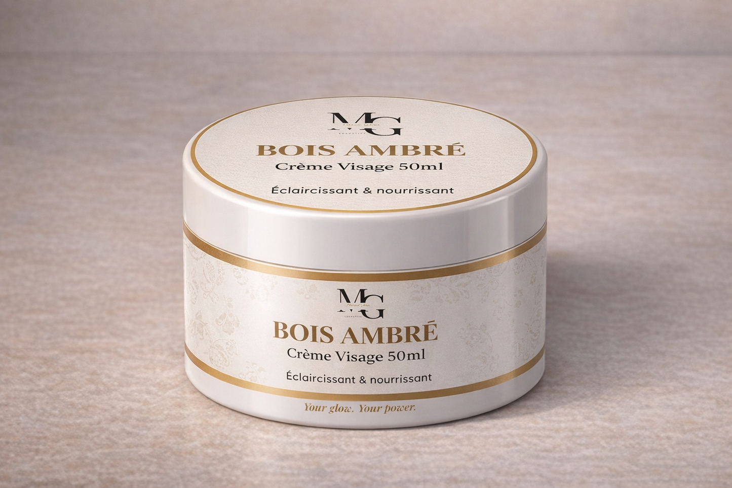 Crème visage éclat & glow Bois Ambré 50 ml pour peaux noires et métissées — Maison Gloria