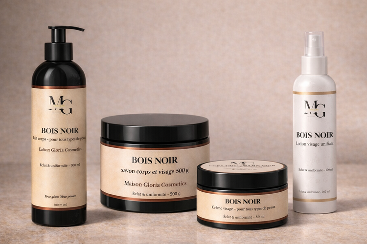 Routine complète Bois Noir — Éclat & Uniformité | Maison Gloria