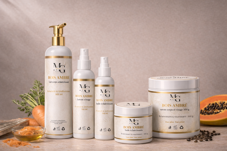 Routine complète Bois Ambré — Éclat & Glow | Maison Gloria