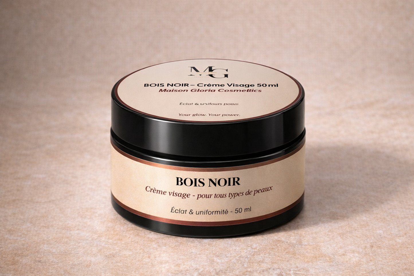 Crème visage unifiante Bois Noir 50 ml pour peaux noires et métissées — Maison Gloria