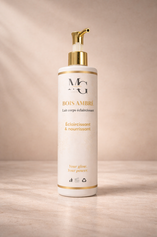 Lait corps éclat & glow Bois Ambré 300 ml pour peaux noires et métissées — Maison Gloria