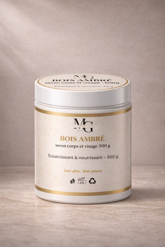 Savon éclat signature Bois Ambré 500 g pour peaux noires et métissées — Maison Gloria