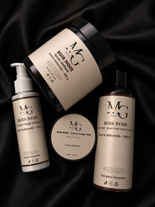 Routine complète Éclat & Uniformité — Bois Noir | Maison Gloria