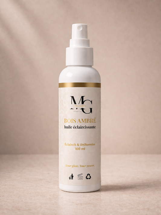 Huile précieuse booster glow Bois Ambré 50 ml pour peaux noires et métissées — Maison Gloria