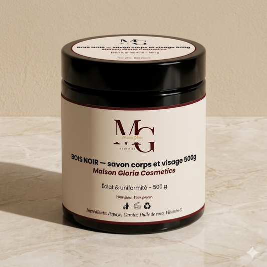 Savon purifiant Bois Noir 500 g à la papaye et à la carotte pour peaux noires et métissées — Maison Gloria